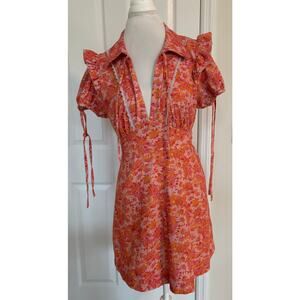 Free People Dottie Mini Dress Floral Pink Size Medium